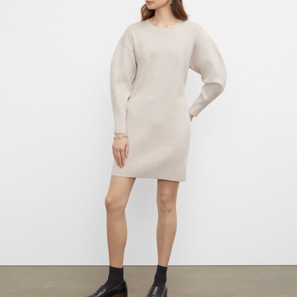 Fashion Sleeve Shaped Sweater Dress - New With Tags - NEVER WORN -Taupe Heather